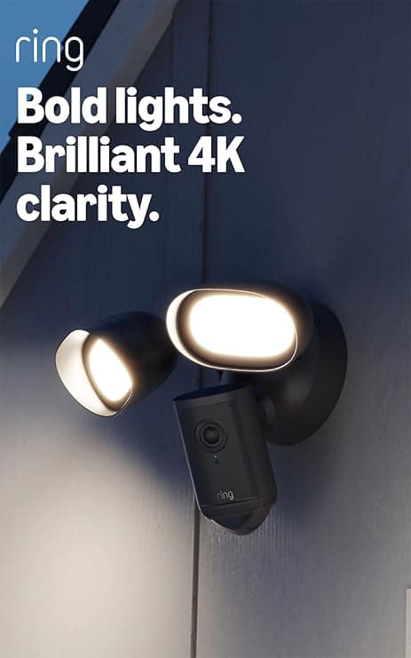 Ring Floodlight Cam Pro 2nd Gen Outdoor Security Camera Retina 4K HDR 10x Enhanced Zoom - Black - Image 2