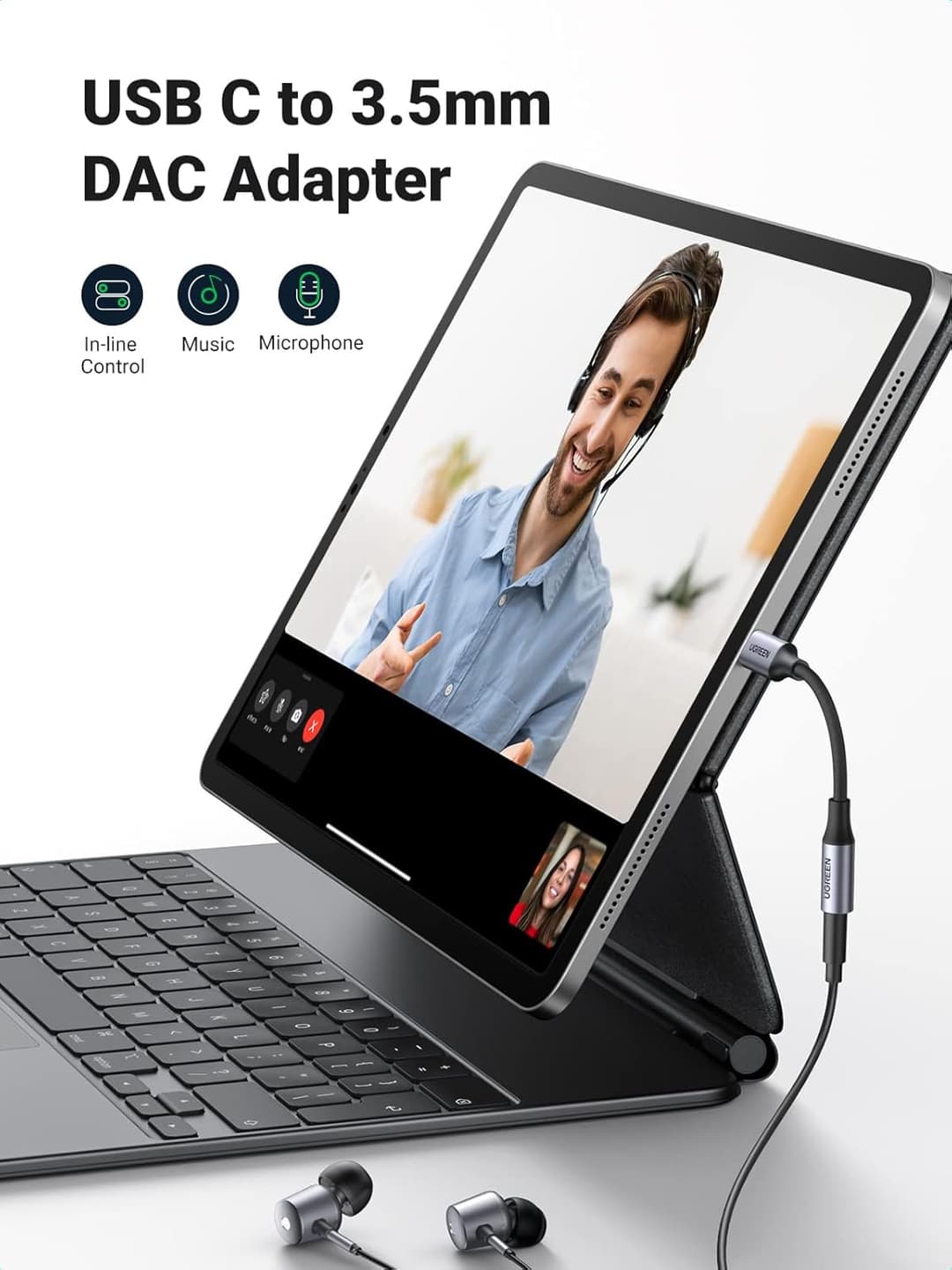 UGREEN USB-C to 3.5mm DAC Adapter – Hi-Fi Audio for iPhone, Galaxy, iPad, Pixel – Silver - Image 4