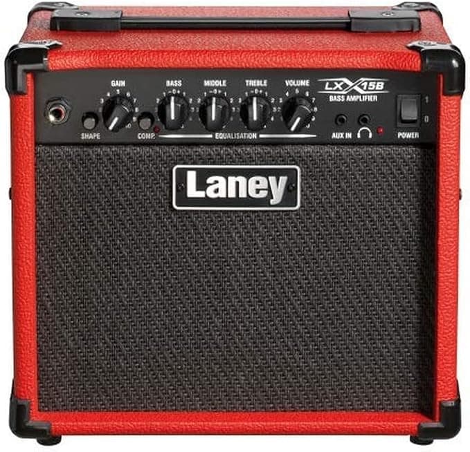 Laney LX15B Bass Amp 15W Portable Practice Guitar Amplifier - Red - Image 1