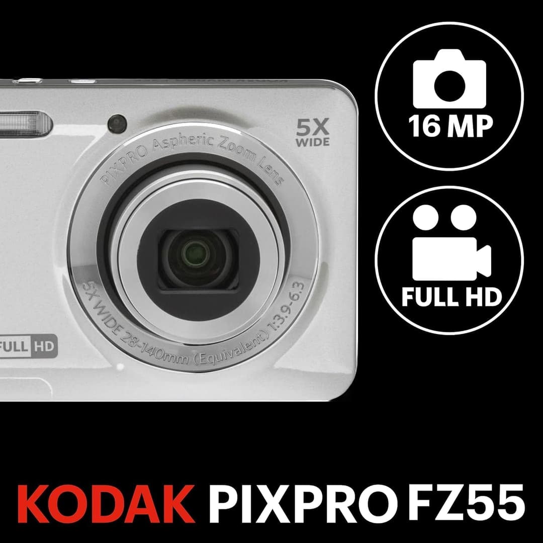 Kodak PIXPRO FZ55 Friendly Zoom Digital Camera Silver - Image 5