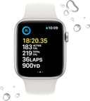 Apple Watch SE 2nd Gen Smartwatch 44mm Silver Aluminium White Sport Band thumbnail 2