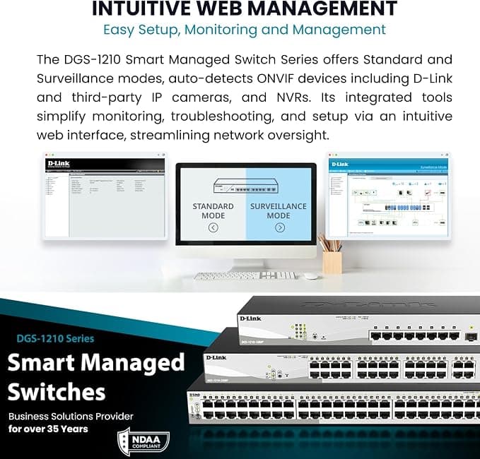 D-Link DGS-1210-10MP 10 Port Gigabit Smart Managed PoE Switch with 2 SFP Ports - Image 6