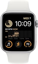 Apple Watch SE 2nd Gen Smartwatch 44mm Silver Aluminium White Sport Band thumbnail 3