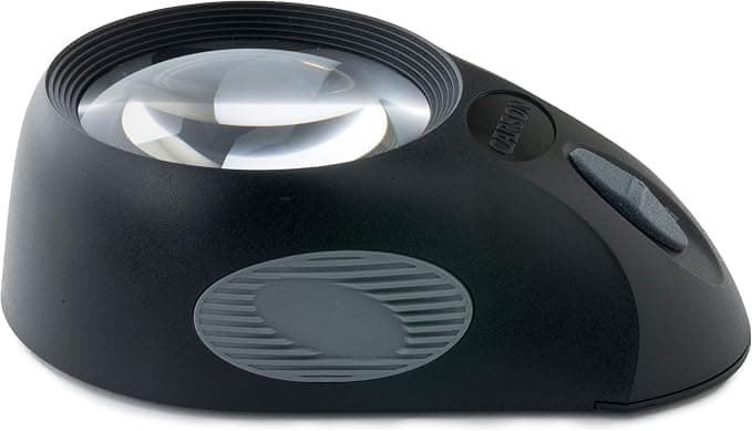 Carson LL-88 5x LumiLoupe Ultra LED Lighted Stand Magnifier Loup, Black - Image 2