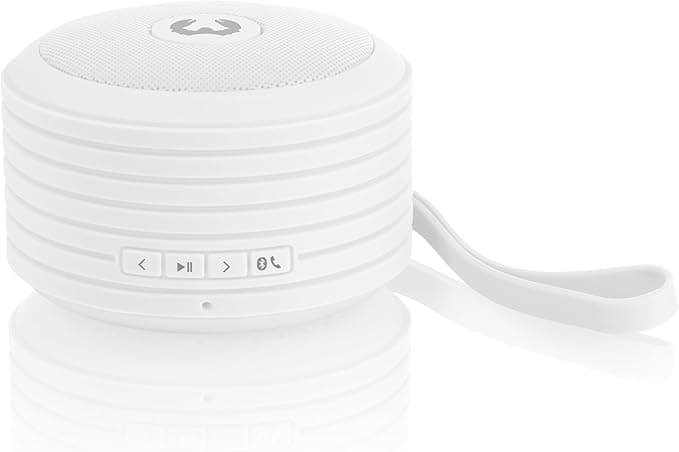 Fresh 'n Rebel Rockbox Round Bluetooth Speaker Portable Wireless Speaker - White