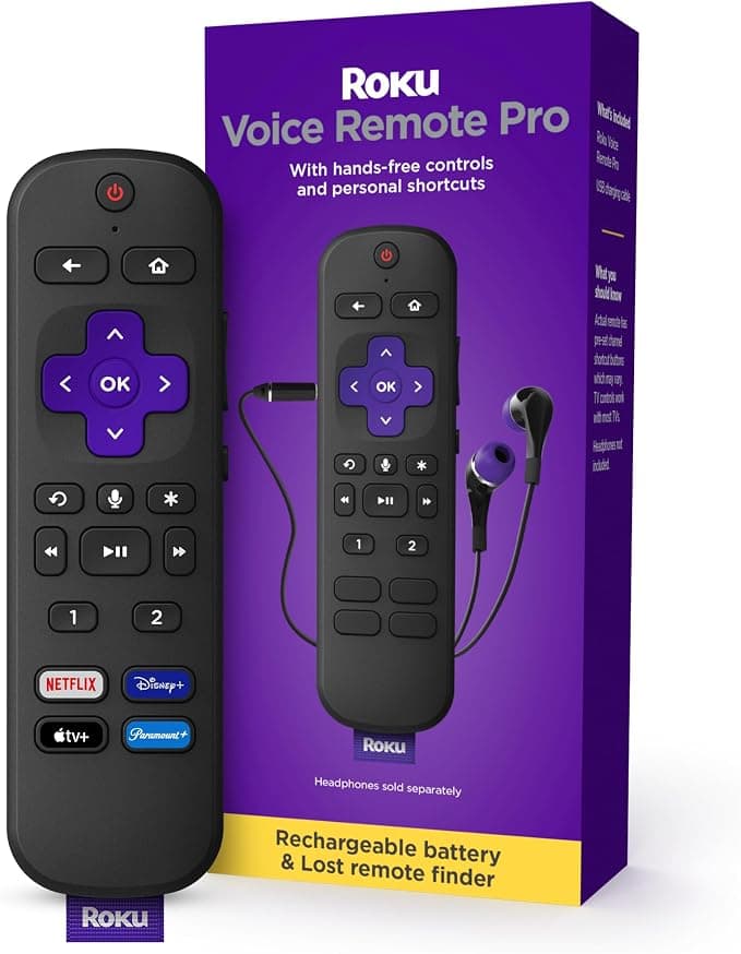 Roku Voice Remote Pro Rechargeable Voice Control Remote