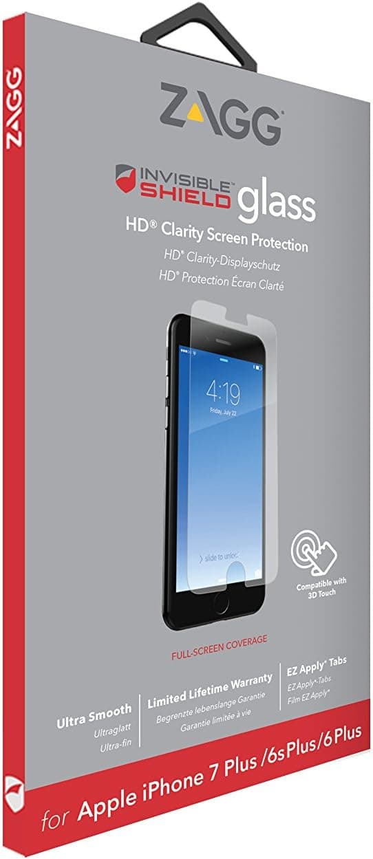 ZAGG InvisibleShield Glass HD – Tempered Screen Protector for iPhone 7/8 Plus