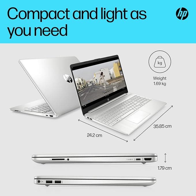 HP 15s 15.6" i3 4GB 128GB SSD Laptop Natural Silver - Image 3