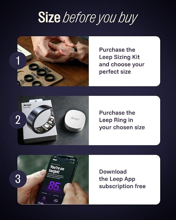 LEEP Smart Ring Size 12, IP68 Waterproof Health & Fitness Tracker with Heart Rate & Sleep Monitoring - Image 3