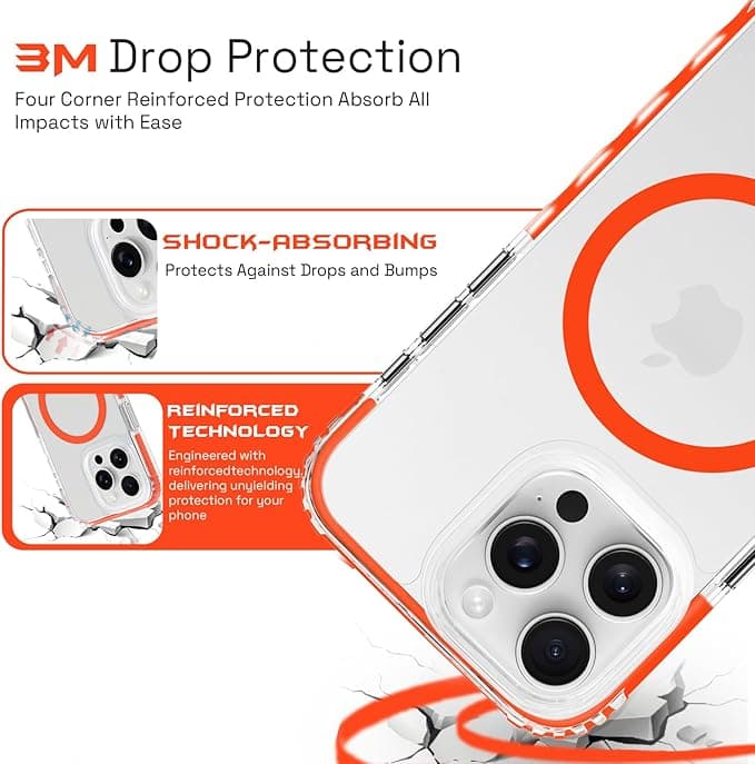 OX Grip Case for iPhone 15 Pro Max – Shockproof MagSafe Cover, Robin Red - Image 3