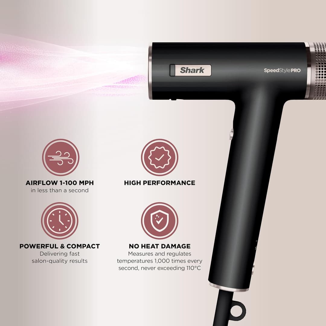 Shark SpeedStyle Pro 5-in-1 HD752UK Hair Dryer Black - Image 8
