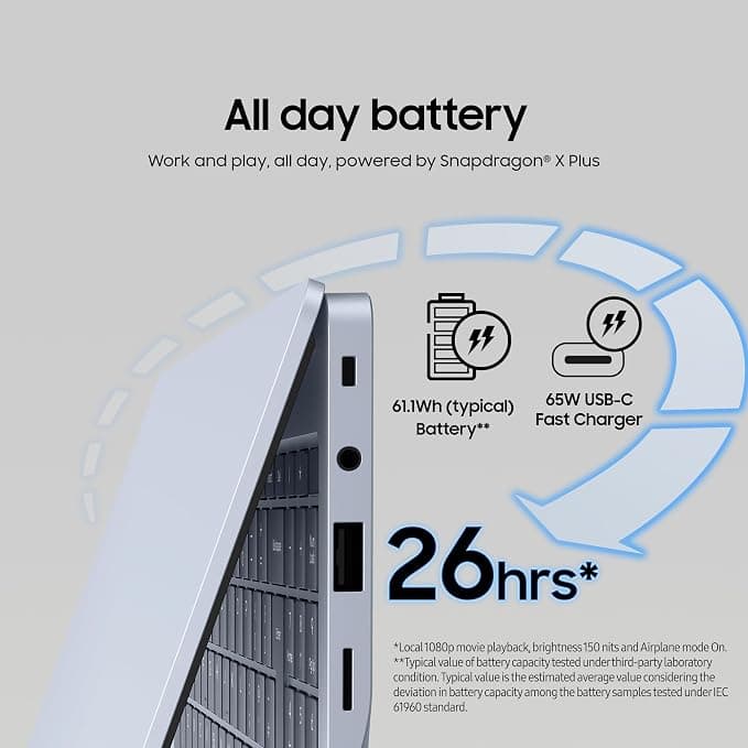 Samsung Galaxy Book4 Edge Copilot+ Laptop 15.6" 16GB RAM, 1TB, Sapphire Blue - Image 4