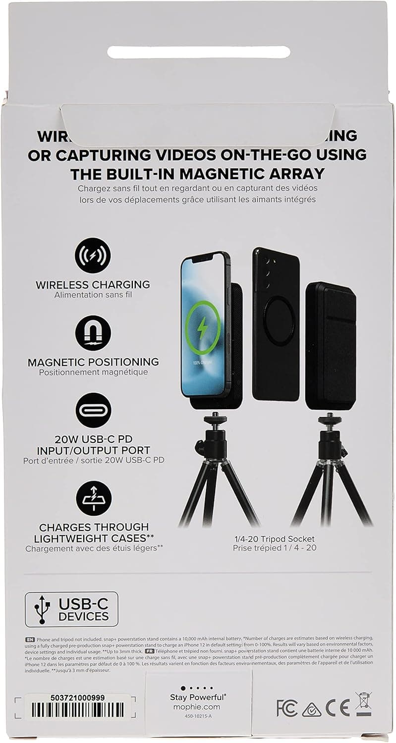 Mophie Snap+ Powerstation Stand 10000mAh Wireless Power Bank Black - Image 2