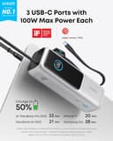 Anker 25000mAh 165W Power Bank with Built-In Retractable USB-C Cables - Silver thumbnail 2