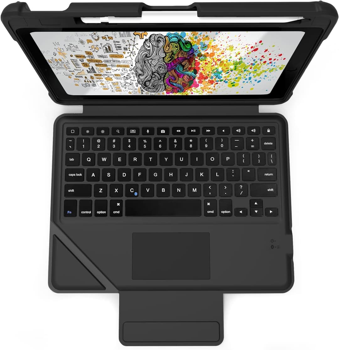 STM DUX Bluetooth Keyboard Case with Trackpad – iPad 7th/8th Gen, Black - Image 1