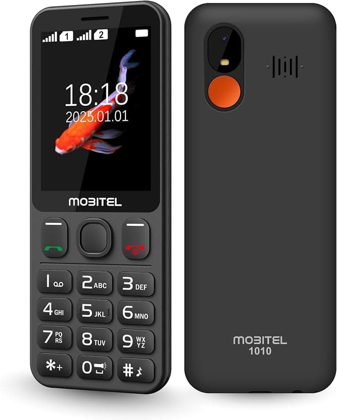 Mobitel 1010 4G Senior Mobile Phone with Large Display and SOS Button - Black