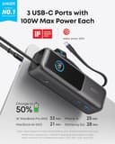 Anker 25000mAh 165W Power Bank with Built-In Retractable USB-C Cables - Black thumbnail 2