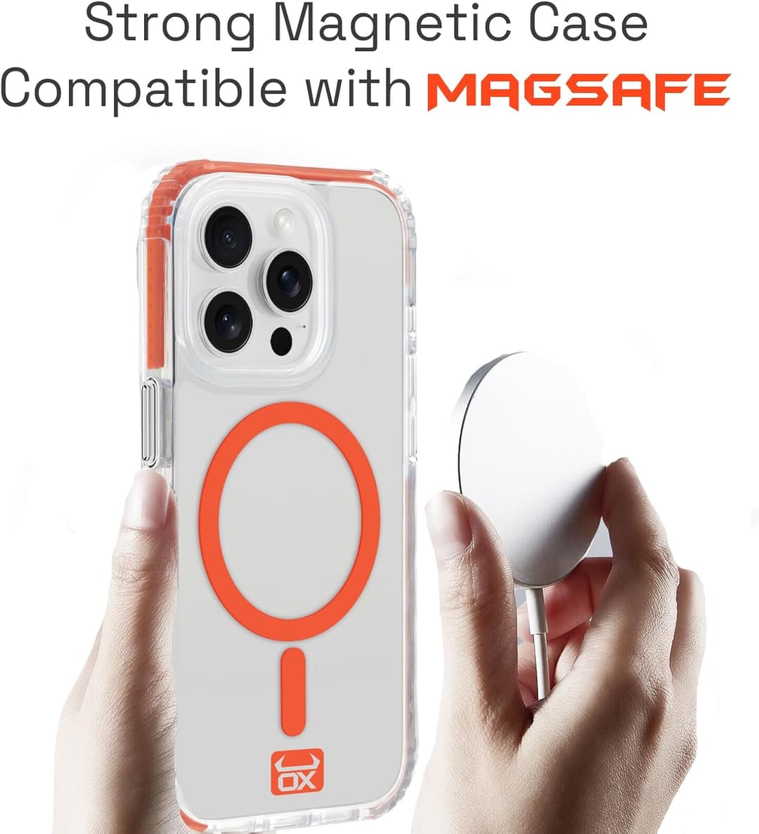 OX Grip Case for iPhone 15 Pro Max – Shockproof MagSafe Cover, Robin Red - Image 5