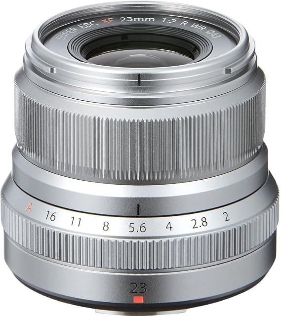 Fujinon XF23mm F2 R WR Prime Lens for Fujifilm X Mount Cameras - Silver