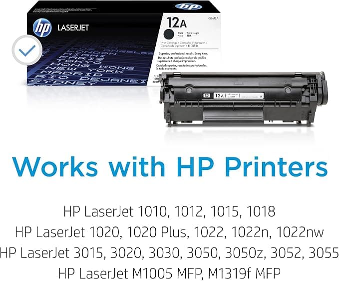 HP 12A Q2612A Original HP LaserJet Toner Cartridge for HP LaserJet Printers - Black  - Image 2