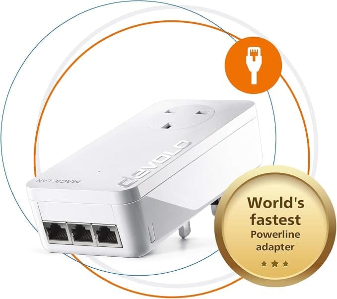 Devolo Magic 2-2400 LAN Triple Powerline Adapter Add-On Up to 2400Mbps