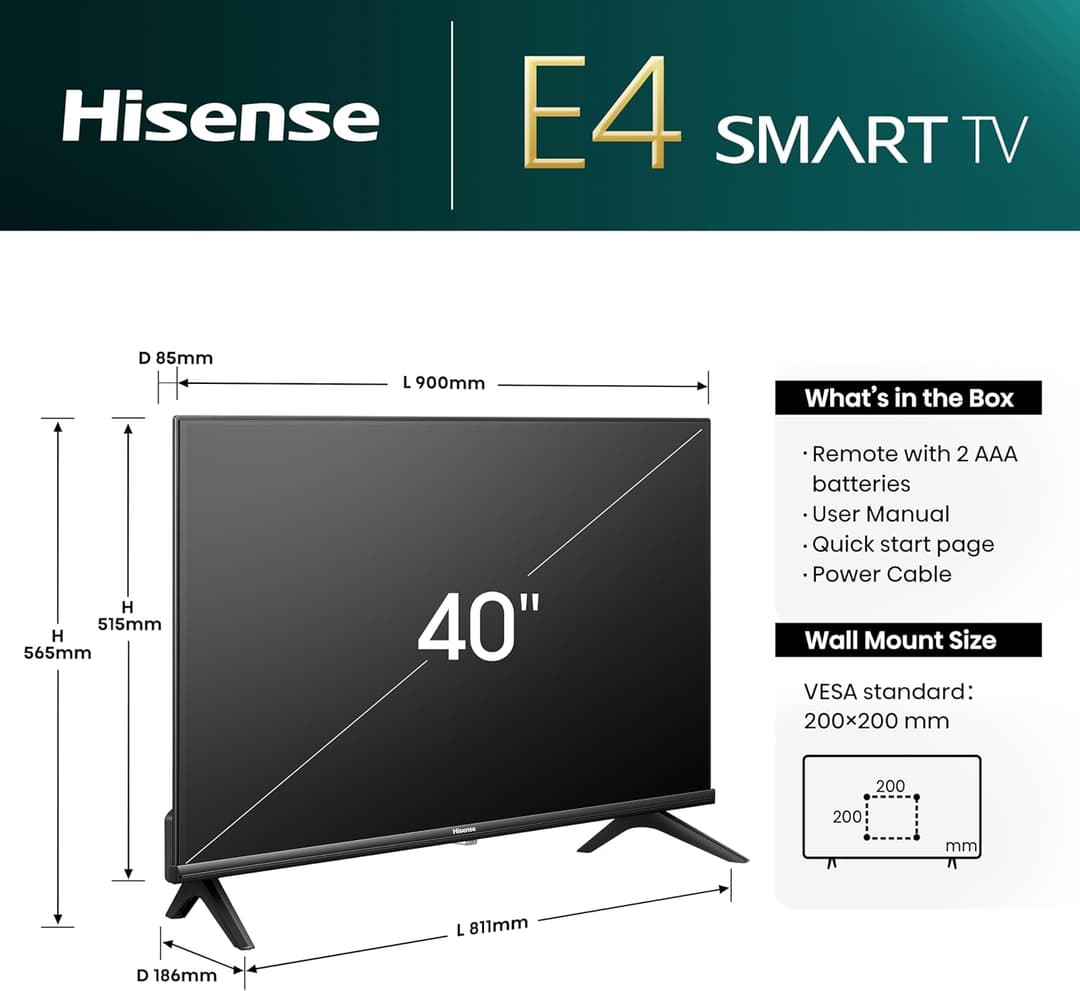 Hisense 40E4NTUK 40" FHD Smart TV - Image 4