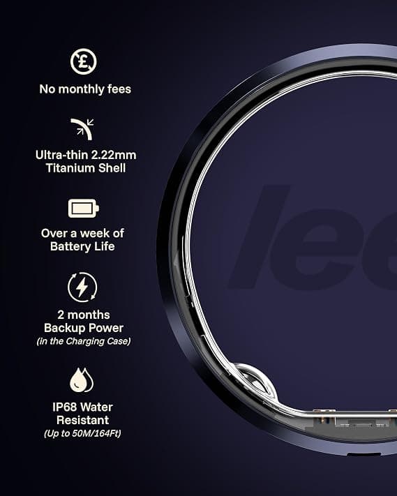 LEEP Smart Ring Size 12, IP68 Waterproof Health & Fitness Tracker with Heart Rate & Sleep Monitoring - Image 2