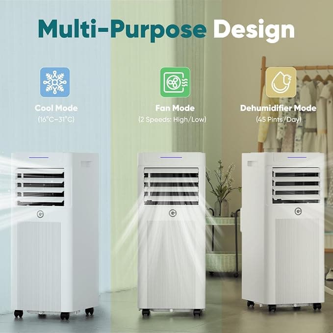 KGOGO Portable Air Conditioner 9000 BTU 4-in-1 Air Conditioning Unit with Remote Control - White - Image 4