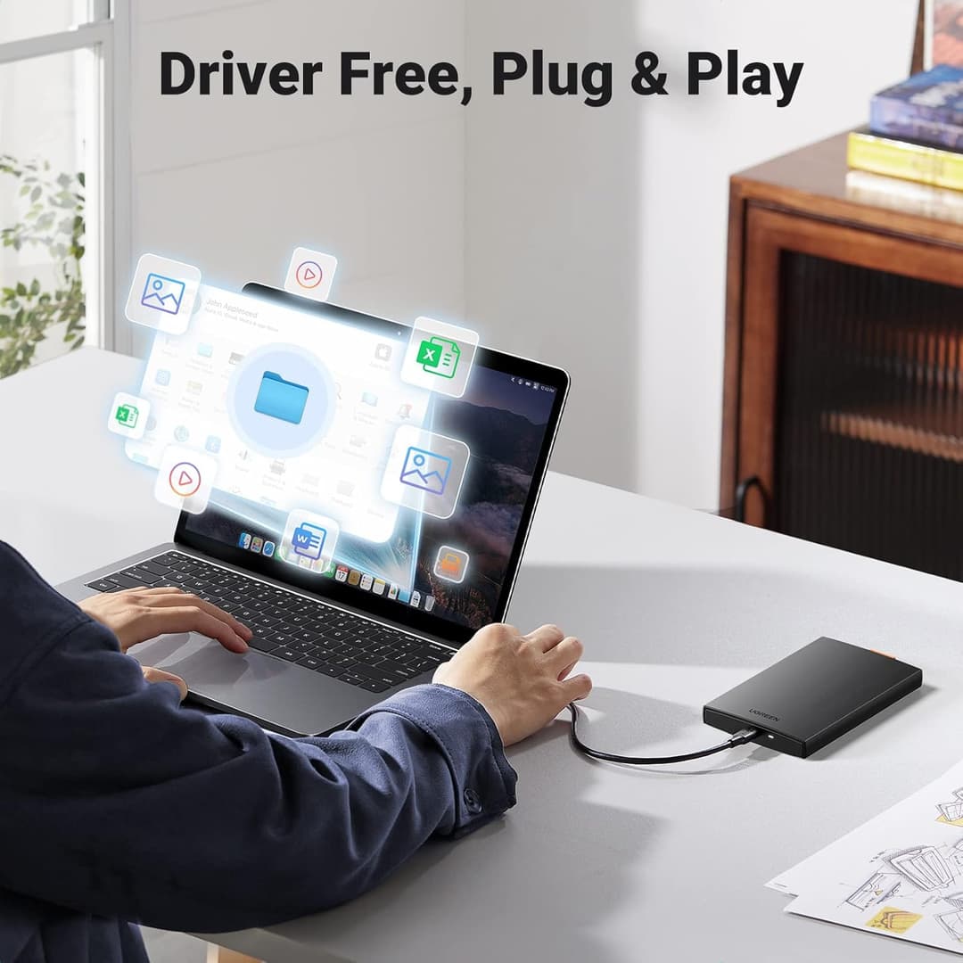 UGREEN 2.5" USB-C 3.1 Hard Drive Enclosure – UASP, 6Gbps, Driver-Free, Up to 10TB - Image 6