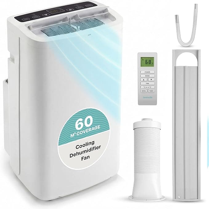 SereneLife Portable Air Conditioner 14000 BTU 3 in 1 AC Unit with Dehumidifier Remote Control - Image 1