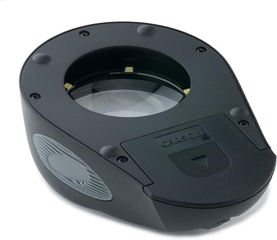 Carson LL-88 5x LumiLoupe Ultra LED Lighted Stand Magnifier Loup, Black - Image 4
