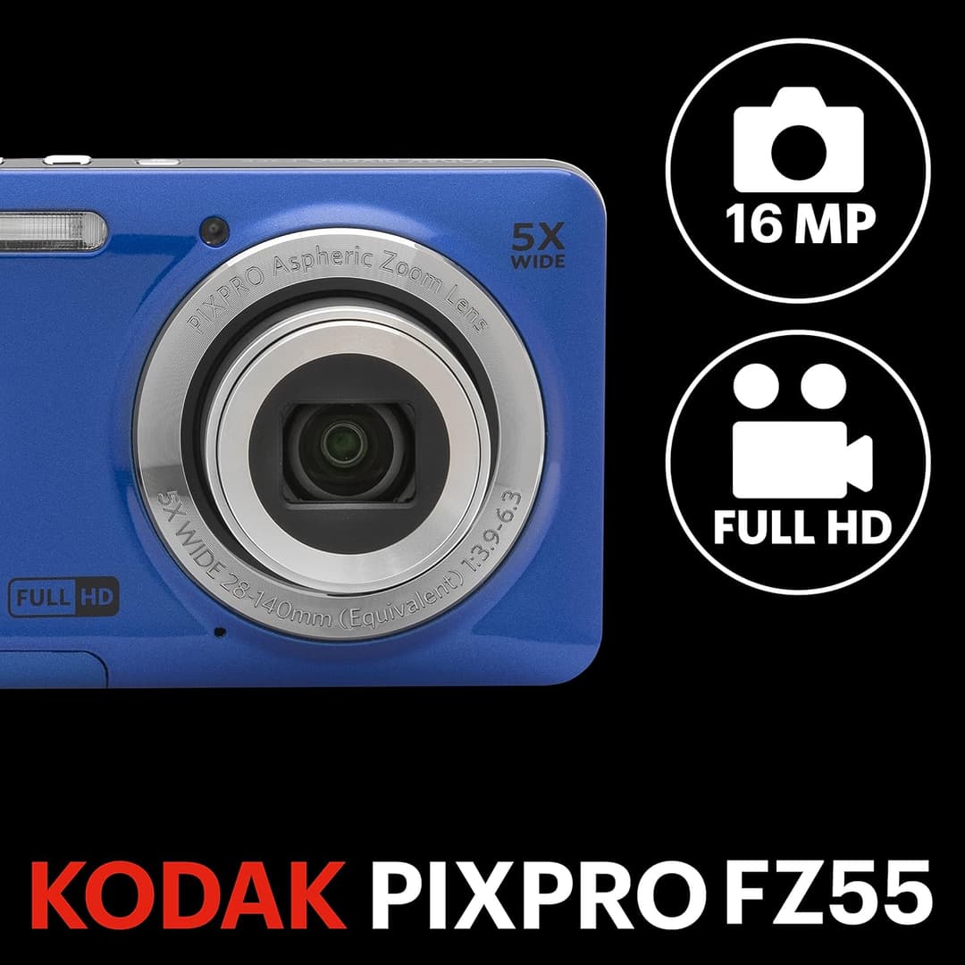 Kodak PIXPRO FZ55 16MP Compact Camera Blue - Image 3