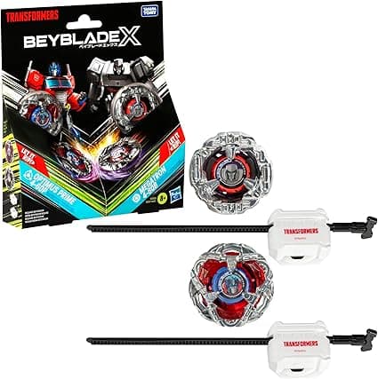 Beyblade X Transformers Optimus Prime vs Megatron 4-60P, 4-80B Multipack Spinning Tops with Launchers (8+)