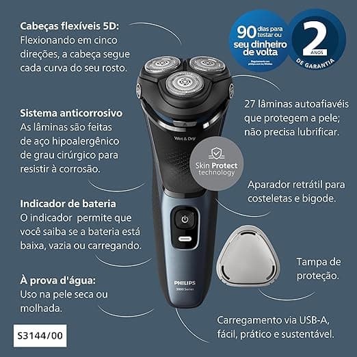Philips Series 3000 S3144/00 Wet & Dry Electric Shaver, 5D Heads, 60 Min Runtime - Image 5