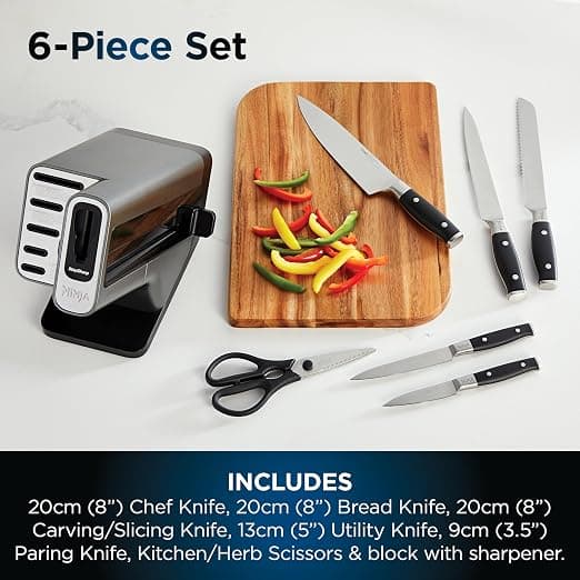 Ninja Foodi StaySharp Knife Block Set 6 Piece Stainless Steel K32006UK - Image 5