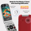 Mobitel 8010 4G Senior Mobile Phone Flip Design Loud Speaker Charging Dock Red thumbnail 3