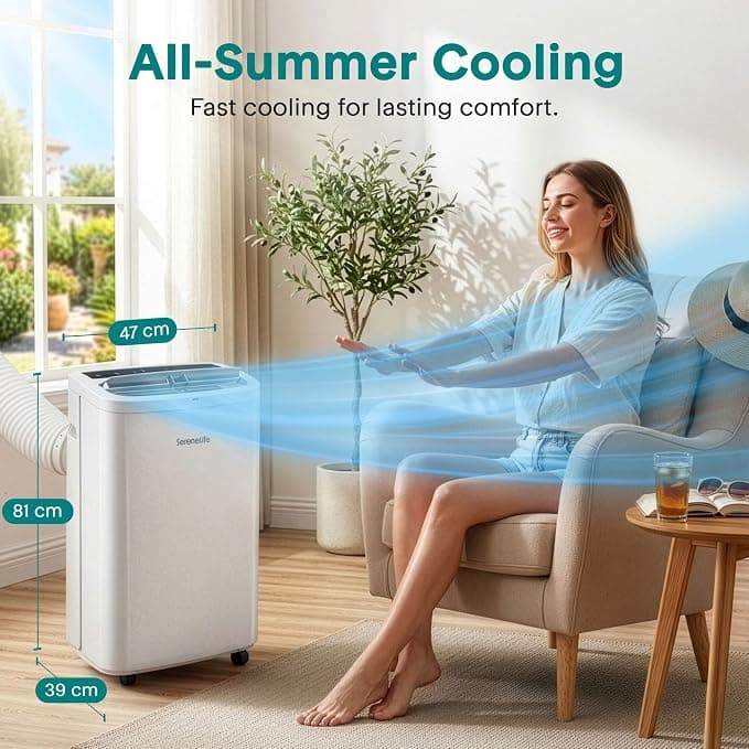 SereneLife Portable Air Conditioner 14000 BTU 3 in 1 AC Unit with Dehumidifier Remote Control - Image 3