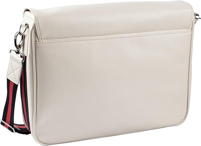 Krusell Alvik Faux-Leather Universal Satchel Messenger-Style Shoulder Laptop Bag - Beige - Image 2