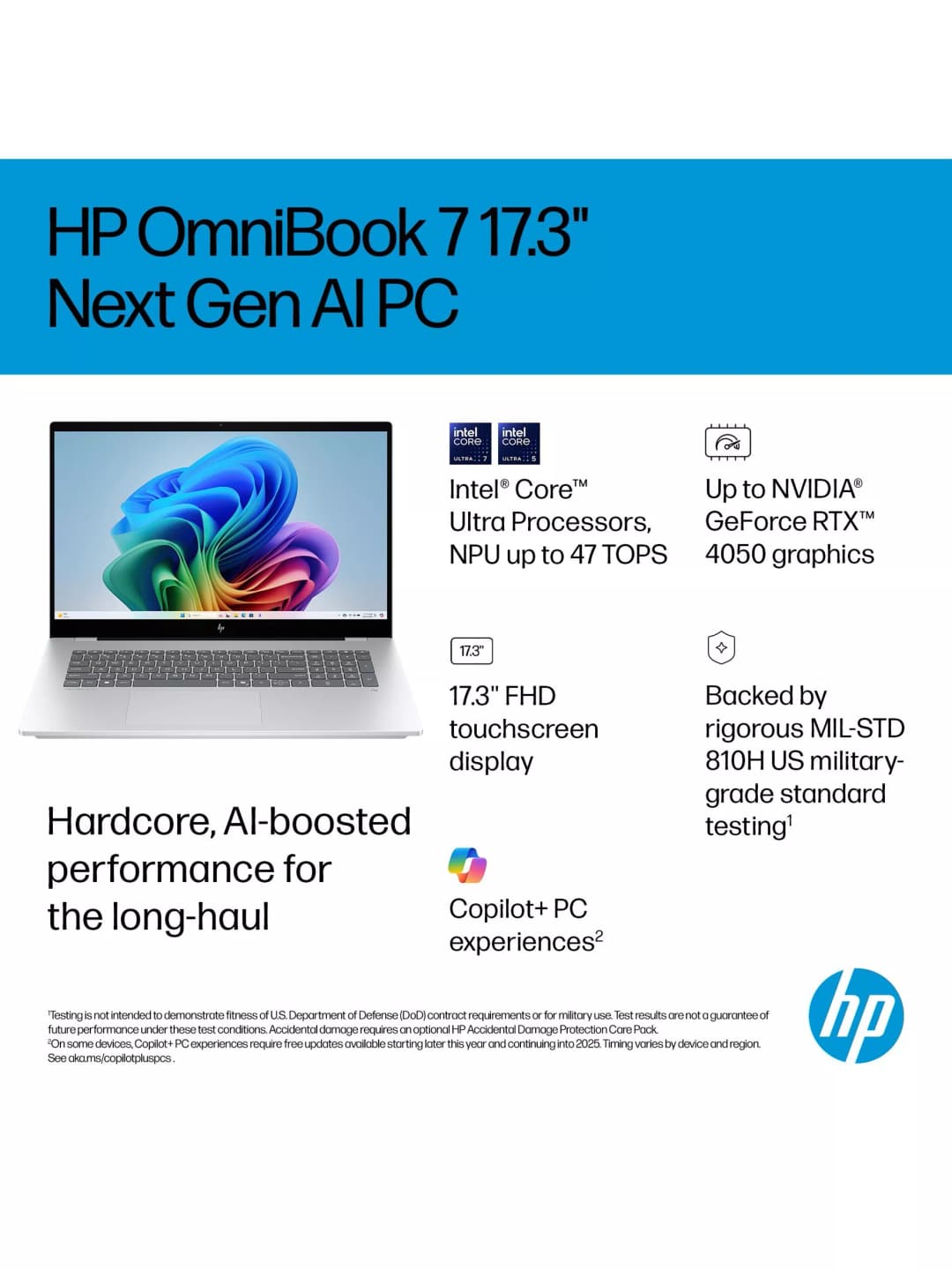 HP OmniBook 7 17.3" Intel Core Ultra 7 32GB 2TB Glacier Silver - Image 4