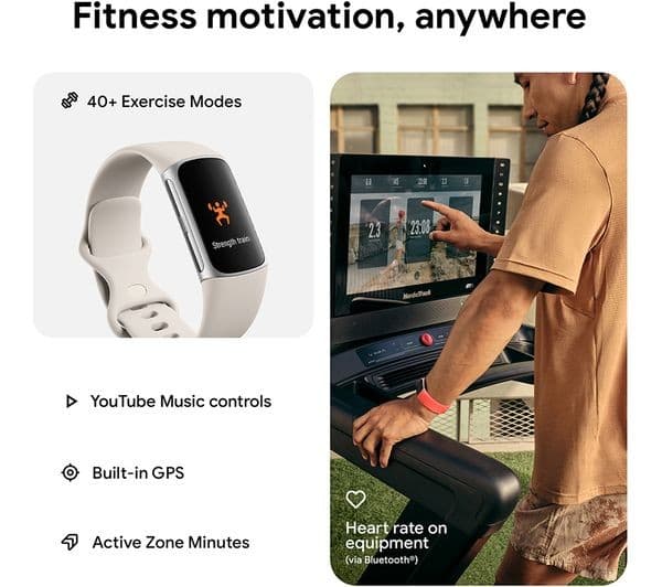 Fitbit Charge 6 Fitness Tracker Porcelain - Image 3