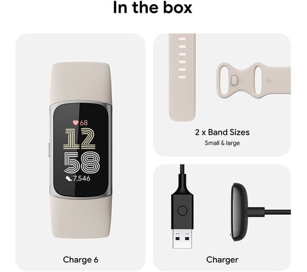 Fitbit Charge 6 Fitness Tracker Porcelain - Image 7
