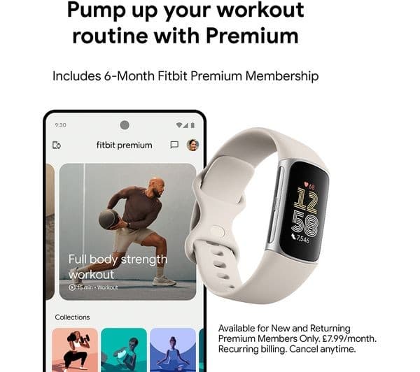 Fitbit Charge 6 Fitness Tracker Porcelain - Image 8