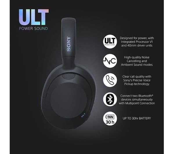 SONY ULT Wear Wireless Bluetooth Noise-Cancelling Headphones - Black - Image 2