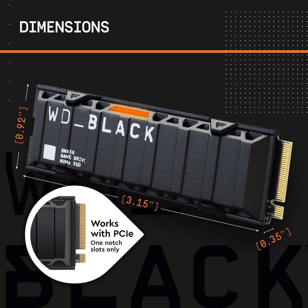 WD _BLACK SN850 PCIe M.2 Internal SSD with Heatsink - 1 TB - Image 5