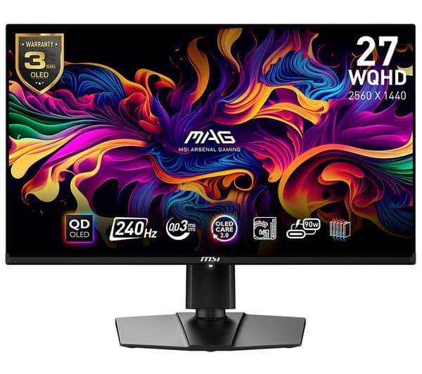 MSI MAG 271QPX QD-OLED E2 26.5" Monitor WQHD Black - Image 1
