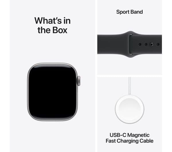 Apple Watch Series 11 Smartwatch 42mm Space Grey Aluminium Black Sport Band S/M - Image 9