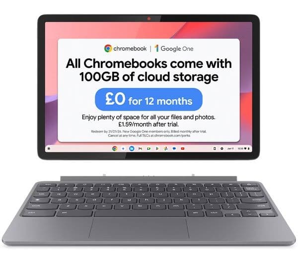 Lenovo IdeaPad Chromebook Duet MediaTek Kompanio 838 8GB 128GB Luna Grey - Image 1