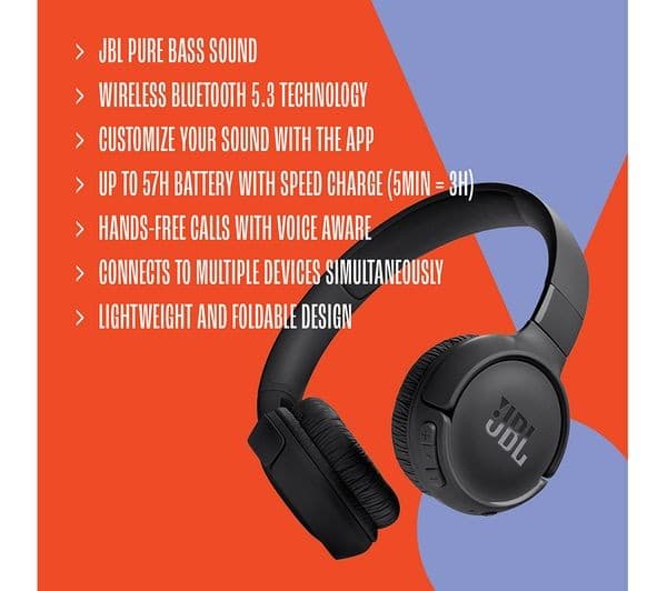 JBL Tune 520BT Headphones Black - Image 6