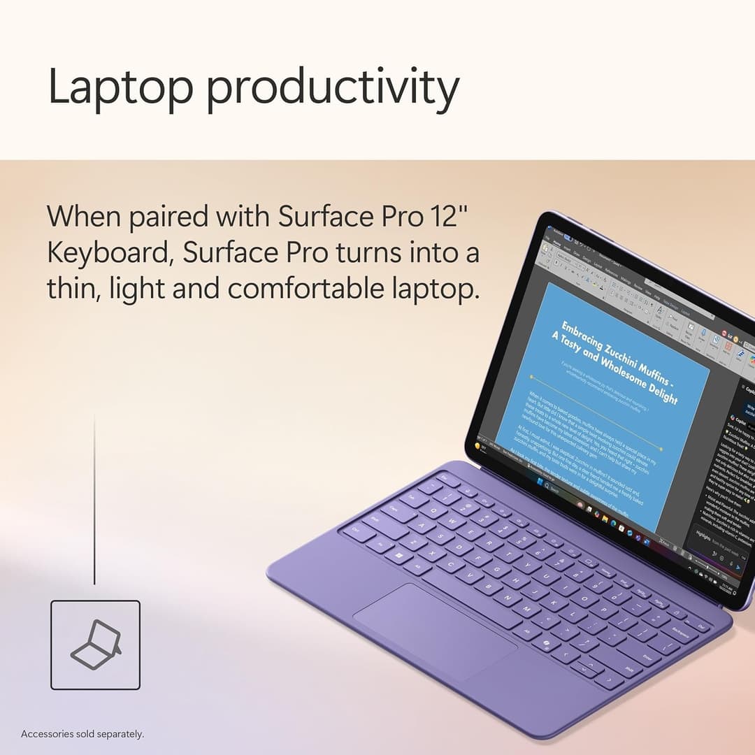 Microsoft Surface Pro 2-in-1 Touchscreen Snapdragon X Plus 16GB 512GB Violet - Image 9