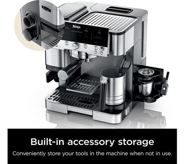 Ninja Luxe Cafe ES601UK Bean to Cup Coffee Machine Silver & Black - Image 3